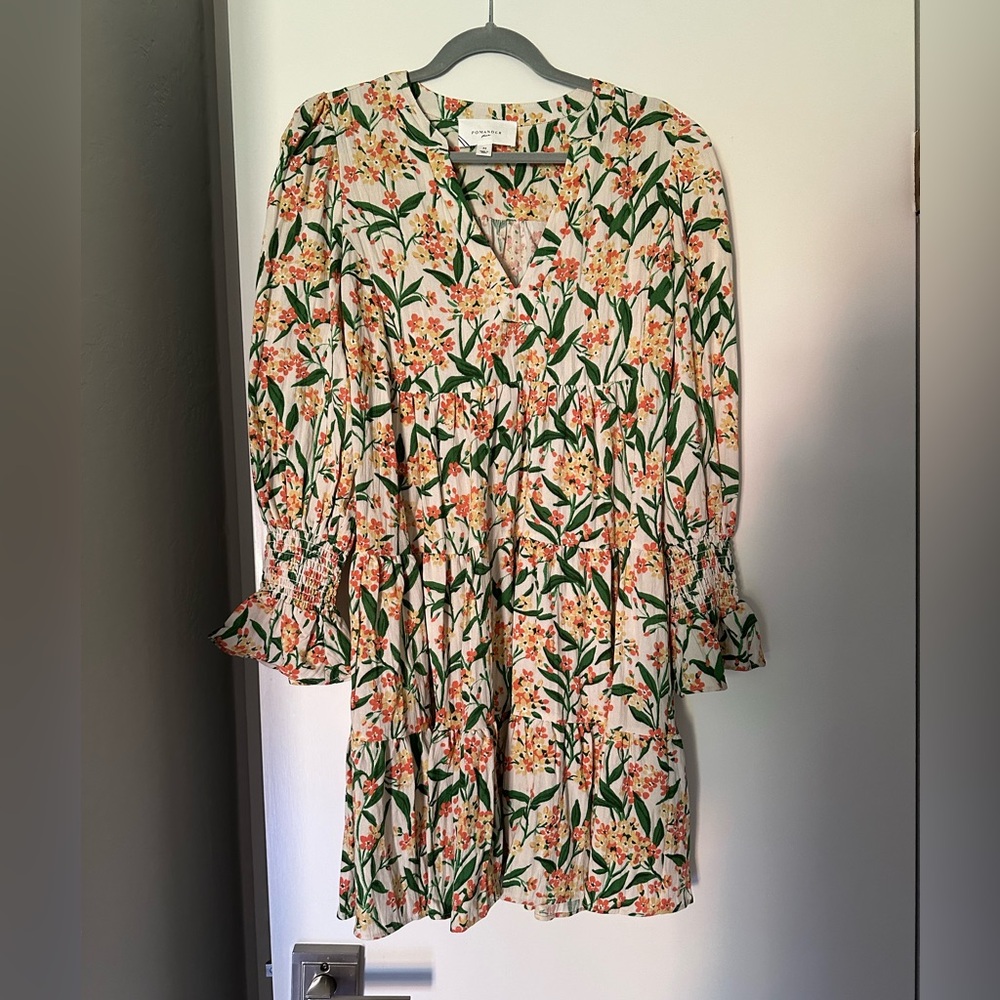 Pomander Place Floral Midi Dress - Green and Orange